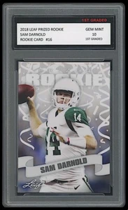 SAM DARNOLD 2018 LEAF PRIZED 1ST GRADED 10 ROOKIE CARD NFL JETS/CAROLINA PANTHER - Imagen 1 de 1