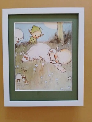 Mabel Lucie Attwell print 'The Boo-Boos and Bunty's Baby' IMAGEN ENMARCADA Foto 1 de 2
