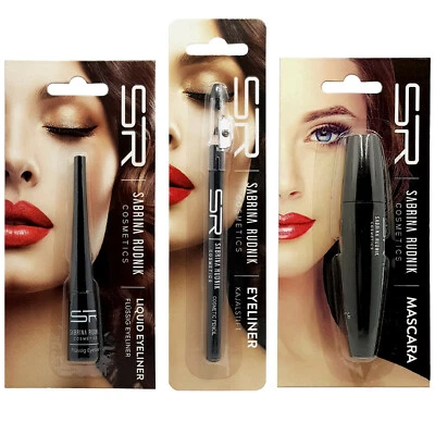 3er Set Kajalstift Mascara Eyeliner Make Up Sabrina Rudnik schwarz Schminke Auge - Bild 1 von 4
