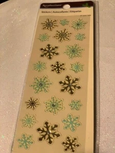 RECOLLECTIONS 3D STICKERS CHRISTMAS LIGHT & DARK BLUE SNOWFLAKES STICKERS NEW - Picture 1 of 8