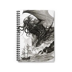 Cthulhu Art Spiral Notebook, Dark Fantasy Journal, Gift for Horror Fans, [...] - Picture 1 of 6