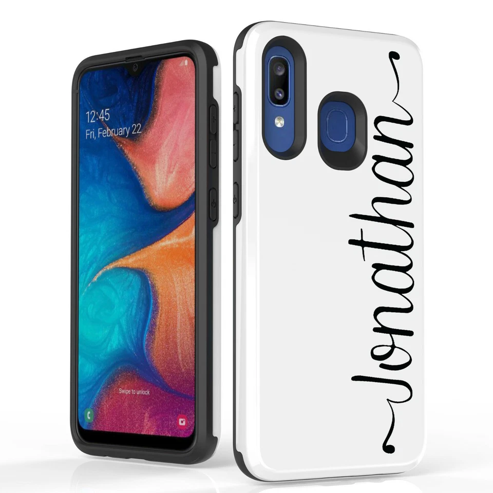 Funda protectora tipo billetera con texto con nombre personalizado para teléfonos Samsung Galaxy Foto 1 de 4
