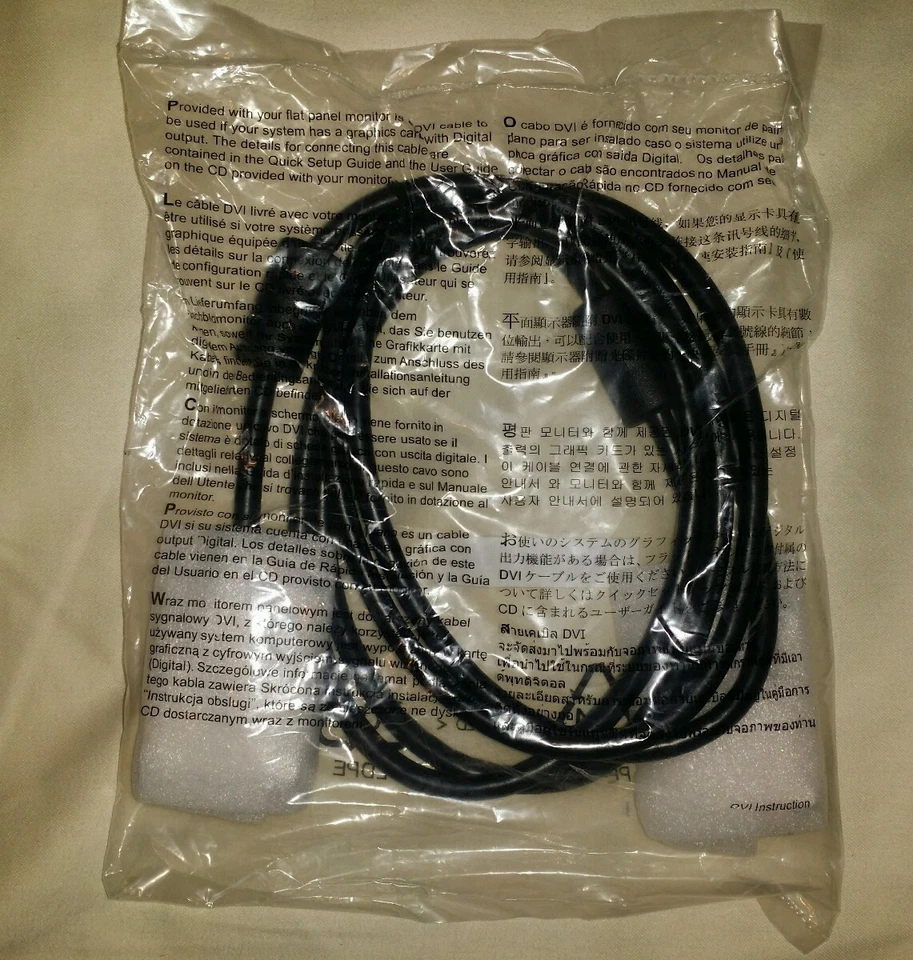 Dell 5K05406511HT0 6' DVI-D Male/DVI-D Male Flat Screen Monitor Cable - Image 1 of 1