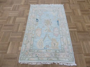 2 x 3'2 Hand Knotted Light Blue Modern Oushak Oriental Rug G15827 - Picture 1 of 8