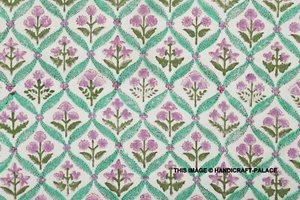 Canvas Fabric Hand Block Printed Cotton Fabric 50" Wide By the 5 Yard Indian Art - Picture 1 of 6