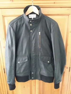 Reiss Cow Leather Bomber Jacket - Image 1 of 4