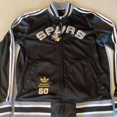 NBA David Robinson Zip Up Jacket #50 San Antonio Spurs Adidas Size S - Image 1 of 4