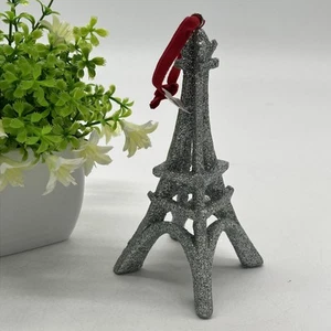 Pier 1 Torre Eiffel ornamento glitter Parigi 5" nuovo con etichetta - Foto 1 di 3