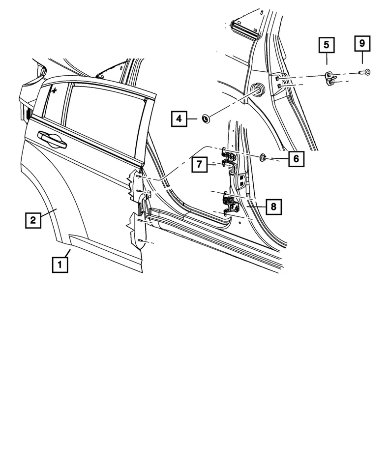 Genuine Mopar Rear Door Outer Panel Right 5008886AF - Image 1 of 4