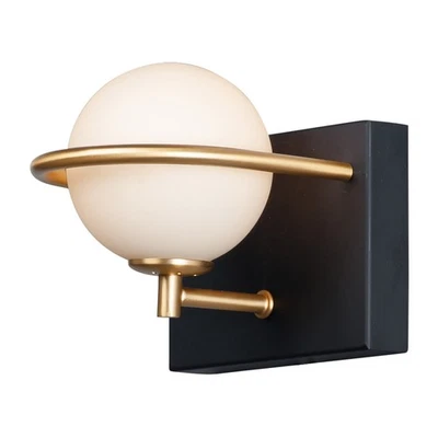 Maxim Lighting 21601SWBKGLD Revolve LED 6 pulgadas negro/dorado tocador de baño tocador luz de pared Foto 1 de 4