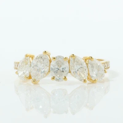 0.62ct Natural Diamond Band Ring 14k Gold Stackable Cocktail Certified Jewelry - Image 1 of 4