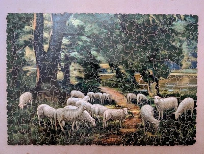 Vintage Wood Jigsaw Over 300 Pieces " A Shady Nook" - Image 1 of 3