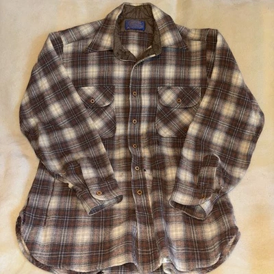 Vintage Pendleton 100% Virgin Wool  Plaid Flannel Button Up Shirt Mens  Medium  - Image 1 of 4