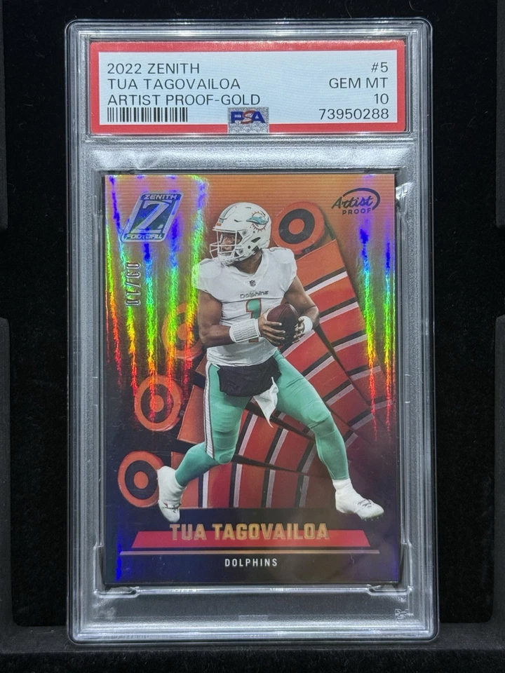 Tua Tagovailoa /10!!! PSA 10!!! 2022 Panini Zenith ARTIST PROOF GOLD /10 SSP🔥#5 - Image 1 of 2