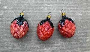 LOTE/3 adornos de vidrio frambuesa colección frutas colección CHRISTOPHER RADKO vintage - Imagen 1 de 19