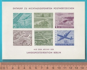ENTWURF ZU NICHTAUSGEFÜHRTEN POSTWERTZEICHEN, Landespostdirektion BERLIN, GS - Bild 1 von 2