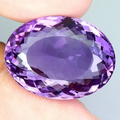 Oval Cut Natural Unheated Top Purple Amethyst Uruguay 29.61ct 24x18mm Gemstone - Image 1 of 4