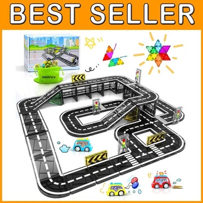 Magnetic Road Building Blocks for Children - Image 1 of 4