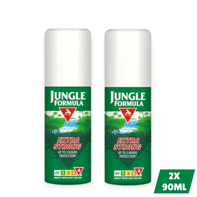 Jungle Formula Extra Strong 90ml 50% DEET | 9 Hour Mosquito Repellent | 3 Packs - Image 1 of 3