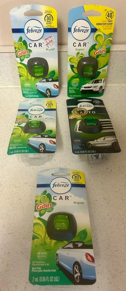 Febreze Car Vent Clips Gain Original Air Freshener 5 Clips Total - Image 1 of 1