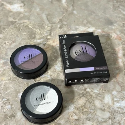 elf Eyeshadow Duo Long Wear Crease Resistance Gray/white, Purple/brown Lavender - Image 1 of 3