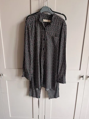 Marni Shirt & Trousers Set Women's Fit Up To UK 12 Designer Luxe  Pinks/Greys - Image 1 of 4