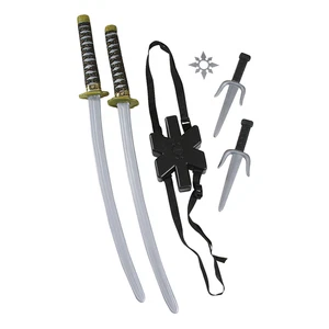 Ninja Sword Set - 6-Piece Double Katana and Accessory Kit - Fun World - Picture 1 of 5