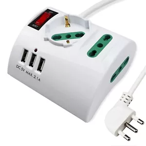 ciabatta Multipresa da Scrivania Tavolo con Presa 3 Prese 3 USB e interruttore - Foto 1 di 7