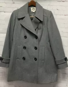 Anne Klein PL Petite Large Women's Wool Blend Heavy Overcoat Gray - Picture 1 of 8