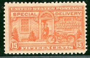 USA SPECIAL DELIVERY Stamp #E12 15c Orange (1925) Mint MM Cat $40 BLACK315 - Picture 1 of 6