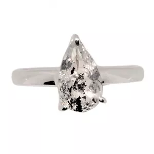 Anello Herkimer sfaccettato naturale diamante - USA 925 argento gioielli s.6 CR70196 - Foto 1 di 1