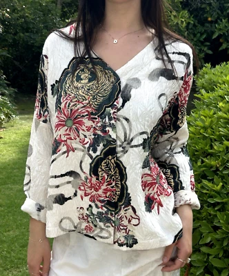 Chaqueta Top Citron Santa Monica XL Mezcla Lana Seda Jacquard Manga Larga Foto 1 de 4