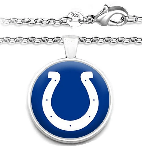 Indianapolis Colts Mens Womens 925 Silver Link Chain Necklace With Pendant A1 Cover