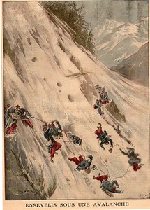 05 BRIANCON AVALANCHE SUR 159 EME D INFANTERIE IMAGE 1897 PRINT - Foto 1 di 1