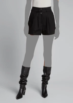 $295 IRO Women's Black Axwell Pleated Shorts Size 32 — 第 1/3 张图片