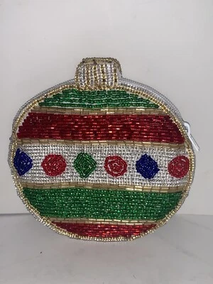 Monedero vintage con cuentas Neiman Marcus - pequeño bolso sin asas ADORNO DE NAVIDAD Foto 1 de 4