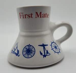 Vintage Feltman Langer Porcelain Coffee Cup Mug First Mate Sailing Boats Anchor - Picture 1 of 9