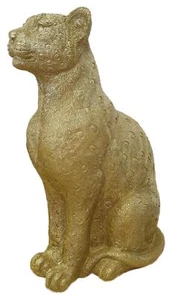 Goldener Leopard - Goldene Katze 18x12x28 - Gold Deko Dekofigur Cat Puma Gatto - Bild 1 von 1