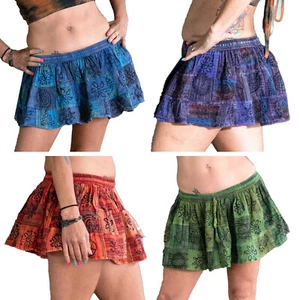 Patchwork Hippy Mini Skirt, Micro Mini Festival Skirt, Mini Rara Clubbing Skirt - Picture 1 of 31