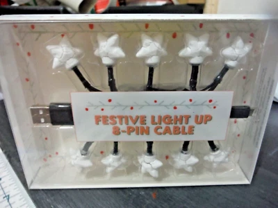 Target Bullseye Vivitar Festive Light Up 8-Pin USB-C Charging Cable Cute NEW - Image 1 of 4