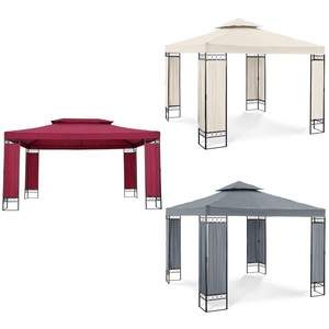Gartenpavillon 3x3 Pavillon Festzelt Partyzelt Stahl Beige Grau Rot + 3x4 m
