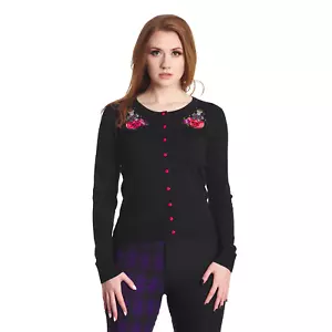 Banned Apparel Poison Rip Cardigan Rockabilly Punk Gothic PinUp Retro Tattoo - Picture 1 of 17