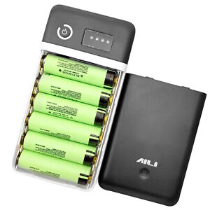 5V/2.1A Charging Input 18650 Mobile Powe Bank Case Adapter USB Port 2000-6000MAH