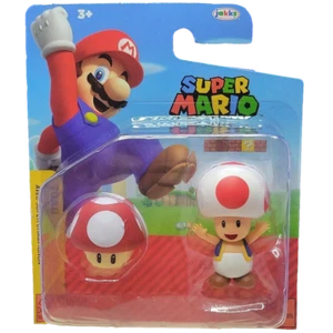 NEW! Nintendo Super Mario Bros. Action Figure, Toad with Red Mushroom - Picture 1 of 2