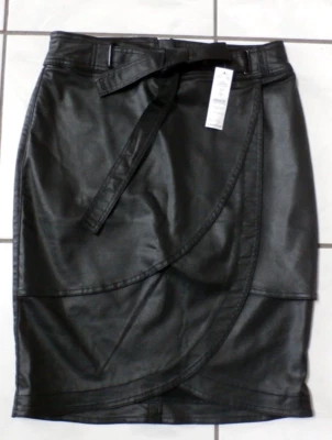 NUEVO CON ETIQUETAS Falda Lápiz Envolvente Recubierta Mercado Negro Casa Blanca Negra Para Mujer 2 $90 F658 Foto 1 de 4