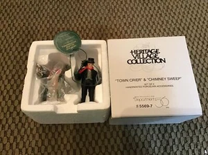 Dept 56 ~ Collezione Heritage Village ~ Spazzacamino e Crier della città ~ #55697 ~ NOS - Foto 1 di 3