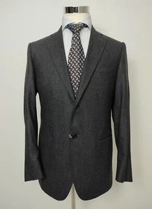 NWT RIVIERA MILANO Solid Gray Super 150 Wool Flannel Suit ISAIA Partenopea US40 - Picture 1 of 12