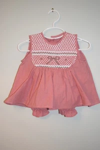 New Spring Summer  Red Smocked Baby Girl Outfit 18M - Picture 1 of 1