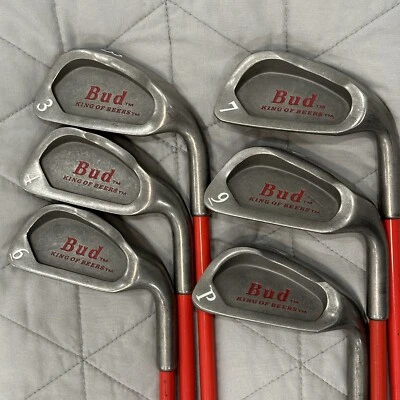 Bud King of Beers Gold Iron Set 34679P Golf PrideTour Wrap Grips Right Hand - Image 1 of 4