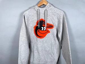 Antigua Baltimore Orioles Embroidered Logo Hoodie Adult Small Gray Sweatshirt - Picture 1 of 12